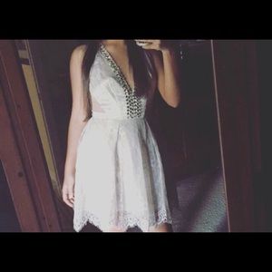 Bebé Champagne Homecoming Dress